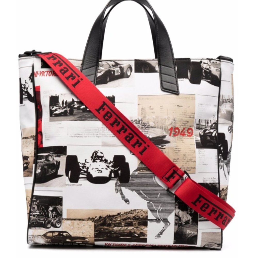 RARE FERRARI   Photographic-tote Bag In Red